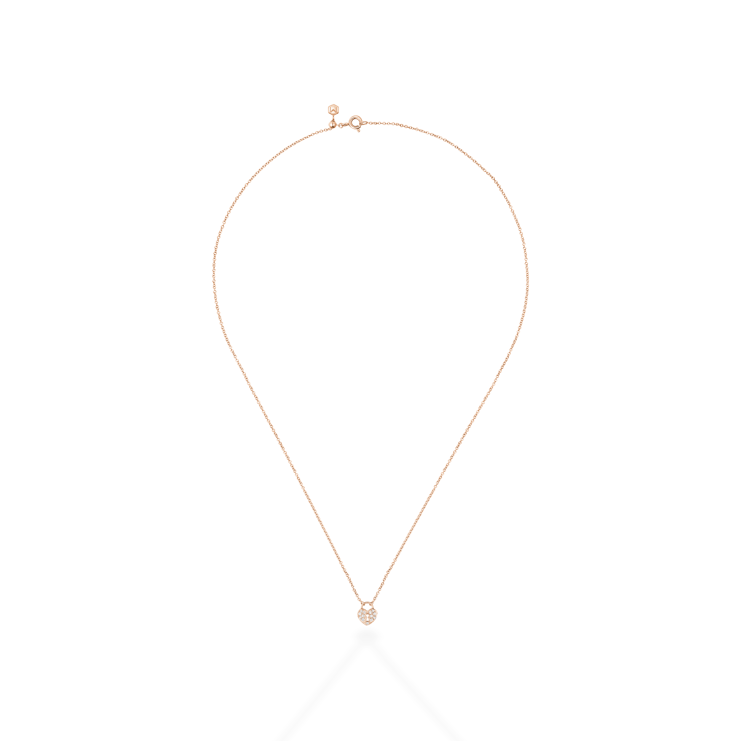 Heart lock diamond necklace